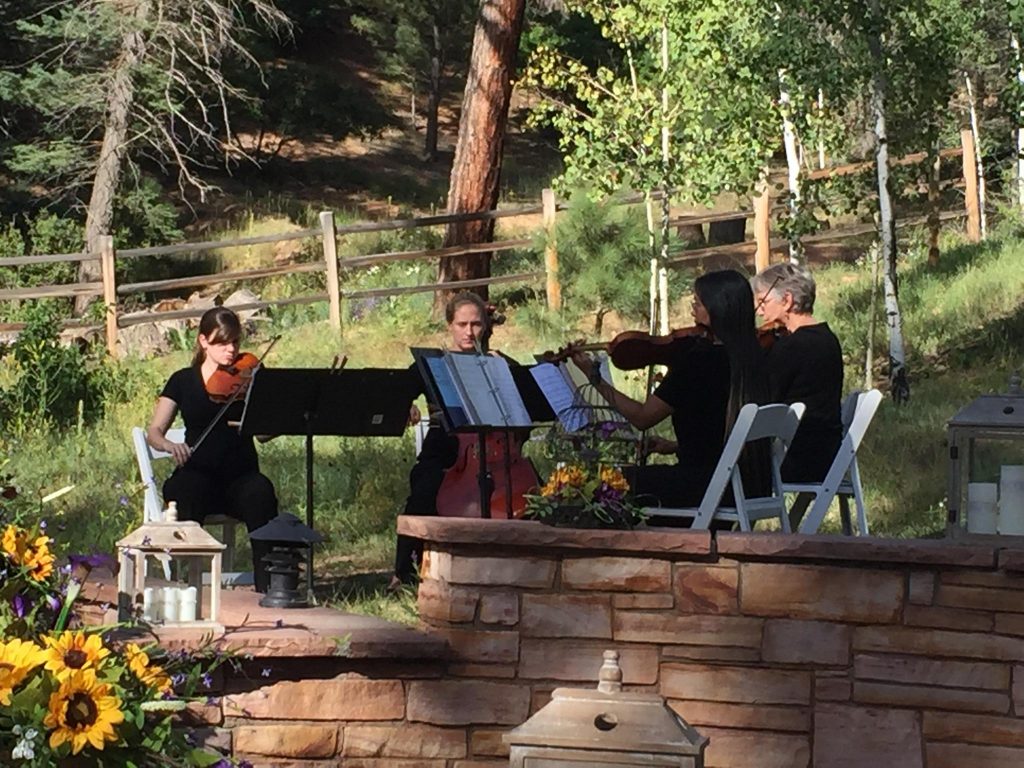 Empire Strings Quartet playing outdoors